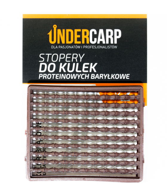 Stopery do kulek proteinowych baryłkowe twarde - brązowe 2szt UnderCarp