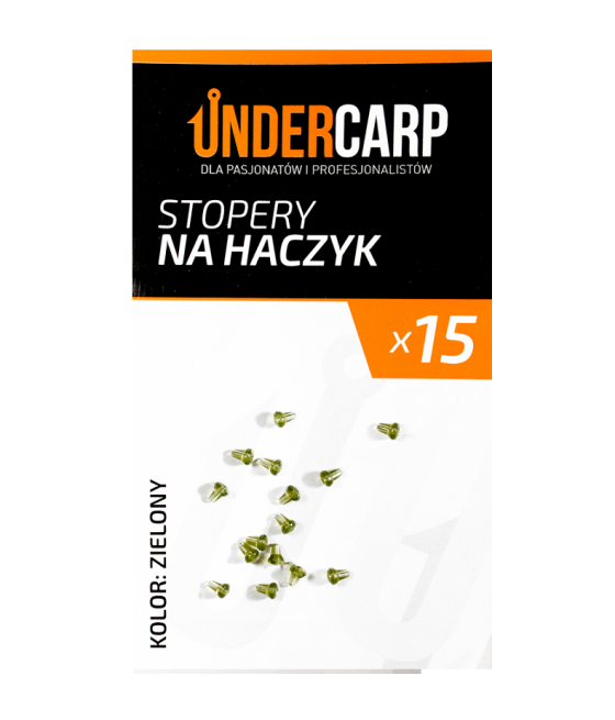 Stopery na haczyk - zielone 15szt UnderCarp