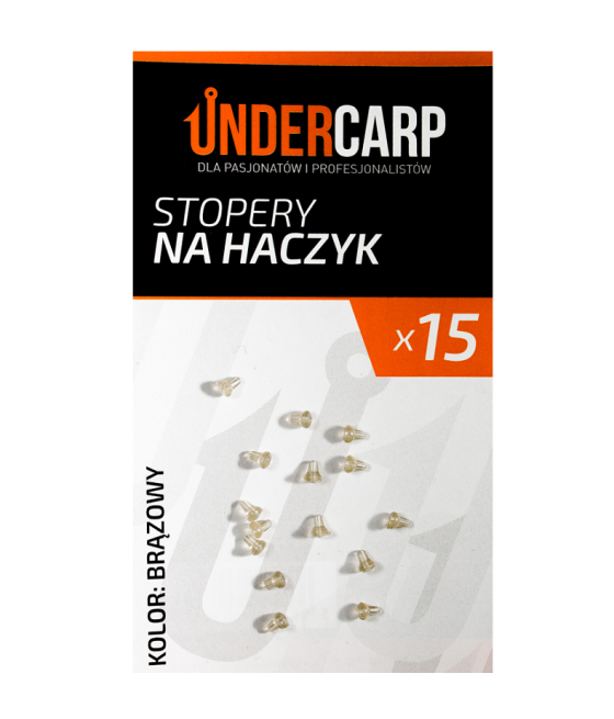 Stopery na haczyk - brązowe 15szt UnderCarp