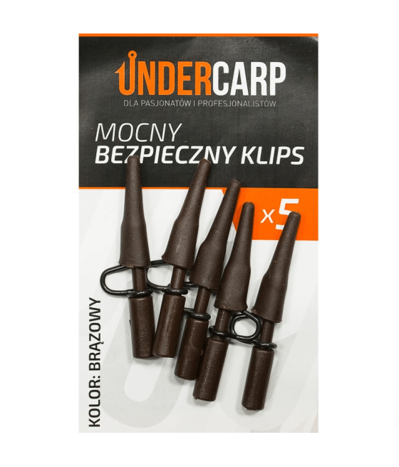 Mocny bezpieczny klips - brązowy 5szt UnderCarp
