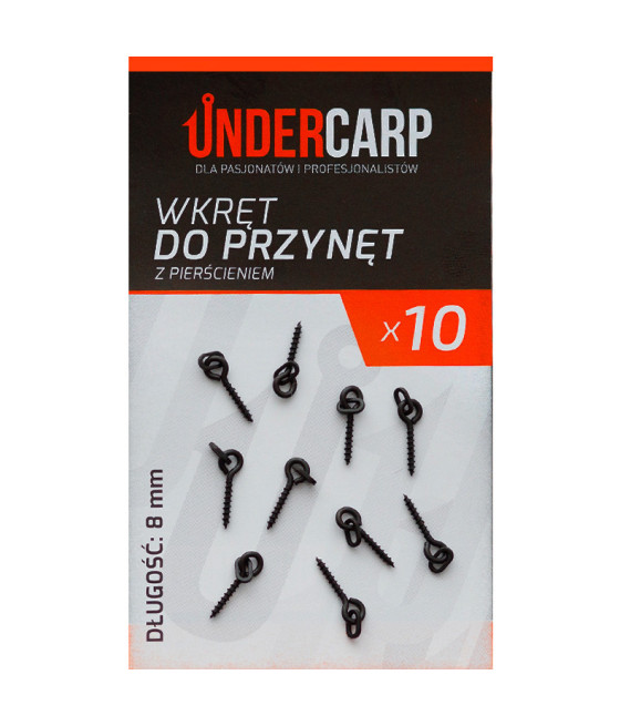 Wkręt do przynęt z pierścieniem 8 mm UnderCarp 10szt