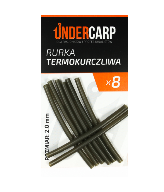 Rurka termokurczliwa zielona 2,0 mm UnderCarp 8szt