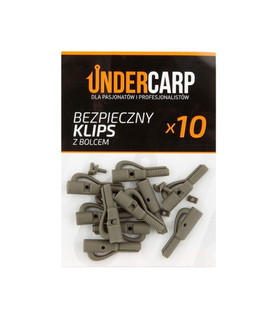 Bezpieczny klips zielony z bolcem UnderCarp 10szt