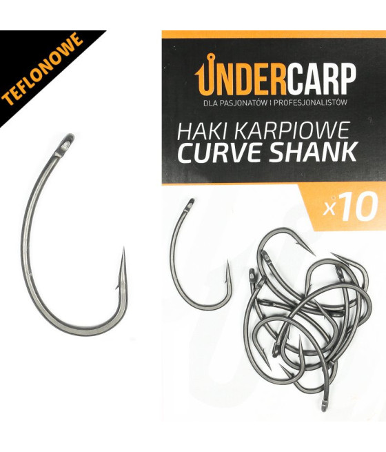 Teflonowe haki karpiowe CURVE SHANK roz 6 UNDERCARP 10szt