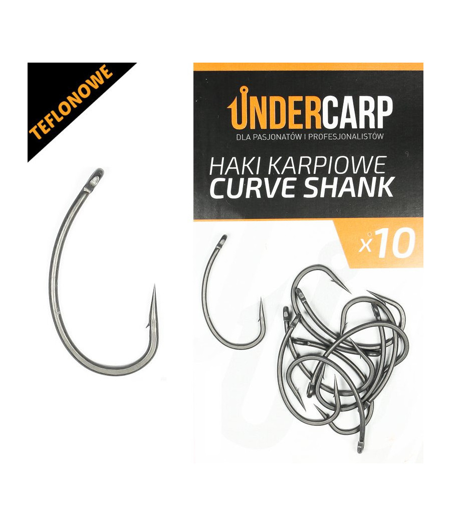 Teflonowe haki karpiowe CURVE SHANK roz 6 UNDERCARP 10szt