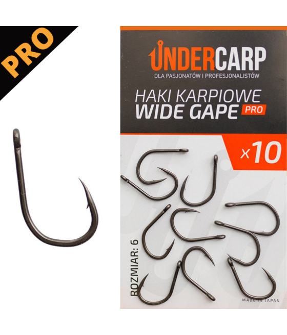 Haki Karpiowe Wide Gape PRO roz 4 UnderCarp 10szt