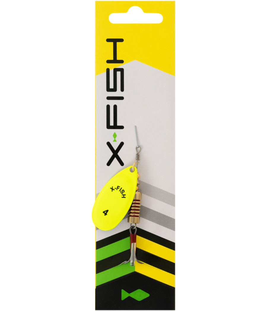 Obrotówka Spinning X-Fish Stark nr 4 9,5g Nikiel UV Lime