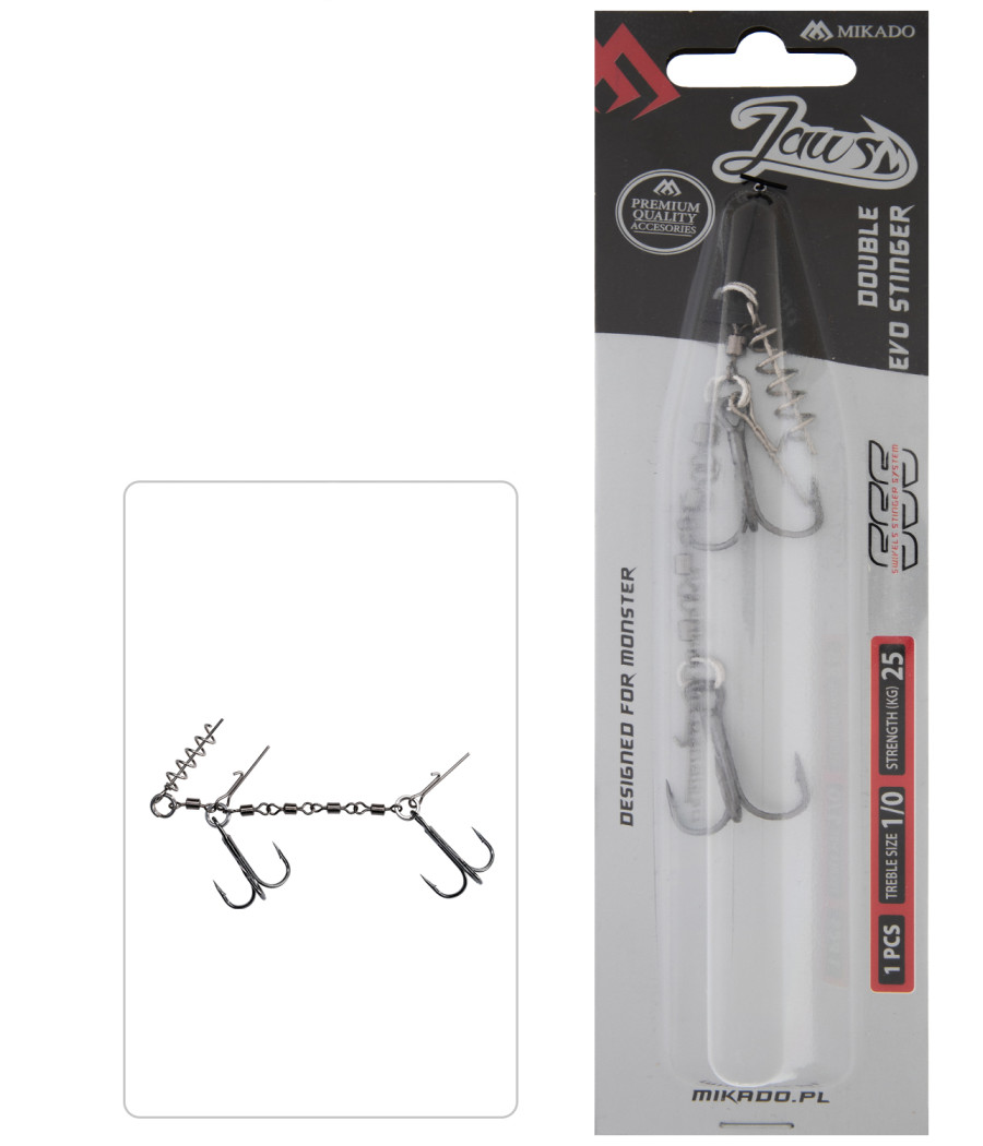 DOZBROJKA - Z KRĘTLIKÓW JAWS DOUBLE EVO STINGER - 25kg - kotwice nr 1/0 - op.1szt.