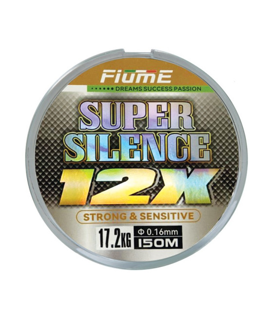 Plecionka Super Silence 12X 12 splotowa 150m 0,18mm CHARTREUSE GREEN 20,7kg Fiume