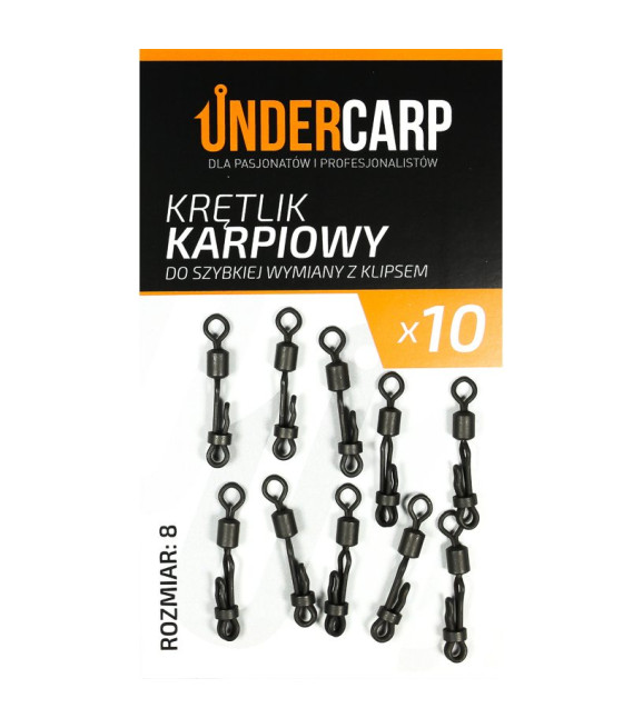 Krętlik karpiowy do szybkiej wymiany z klipsem roz 8 UnderCarp