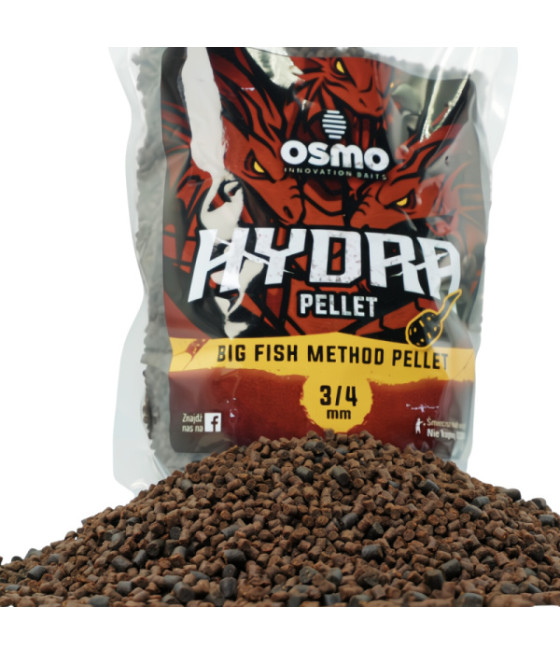 Pellet zanętowy OSMO BIG FISH HYDRA PELLET 3/4mm - 800g ciemny