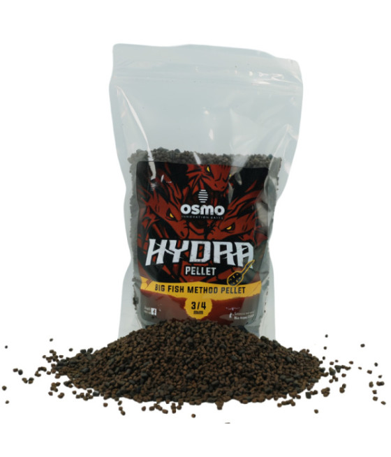 Pellet zanętowy OSMO BIG FISH HYDRA PELLET 3/4mm - 800g ciemny