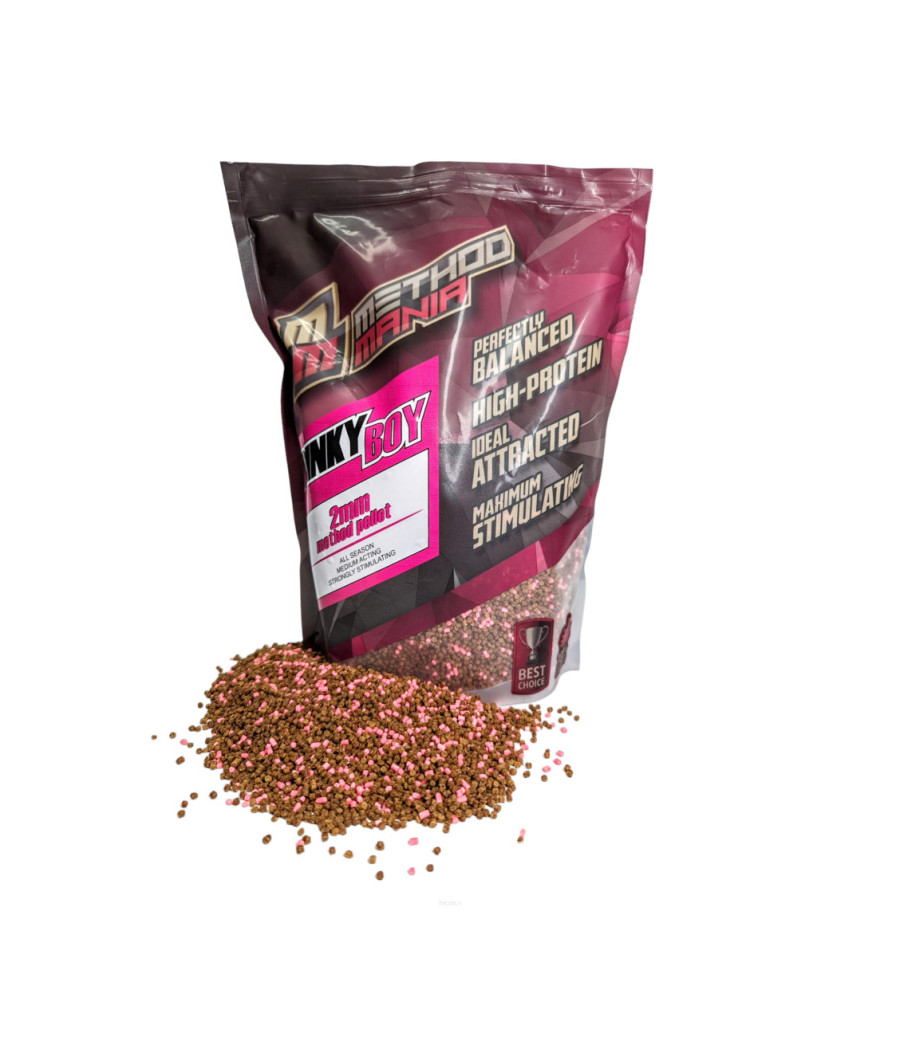 Pellet zanętowy Method Mania 900g 2mm - Pinky Boy różowy Pellet zanętowy Method Mania 900g 2mm - Pinky Boy różowy
