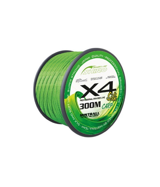 Plecionka Karpiowa x4 fluo zielone 300m 0.32mm 34.60kg