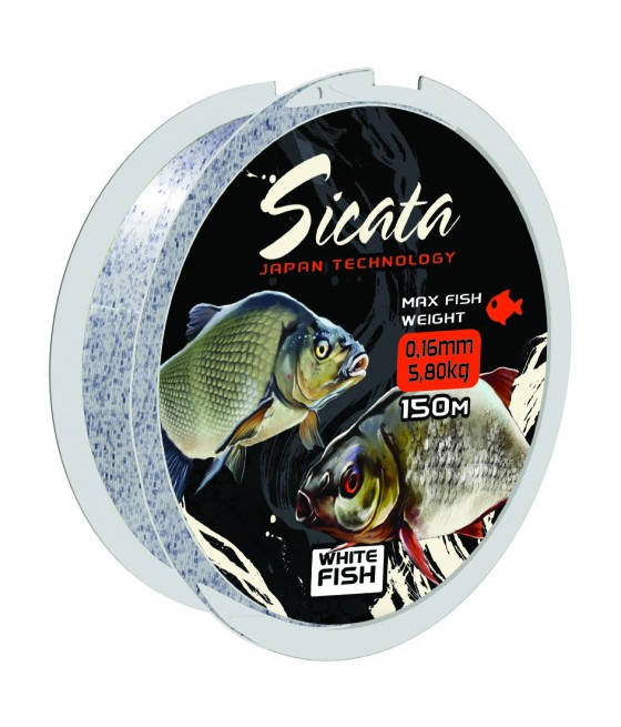 Żyłka Uniwersalna Biała 3D Sicata White Fish Mistrall 0,16mm 150m 5,80kg