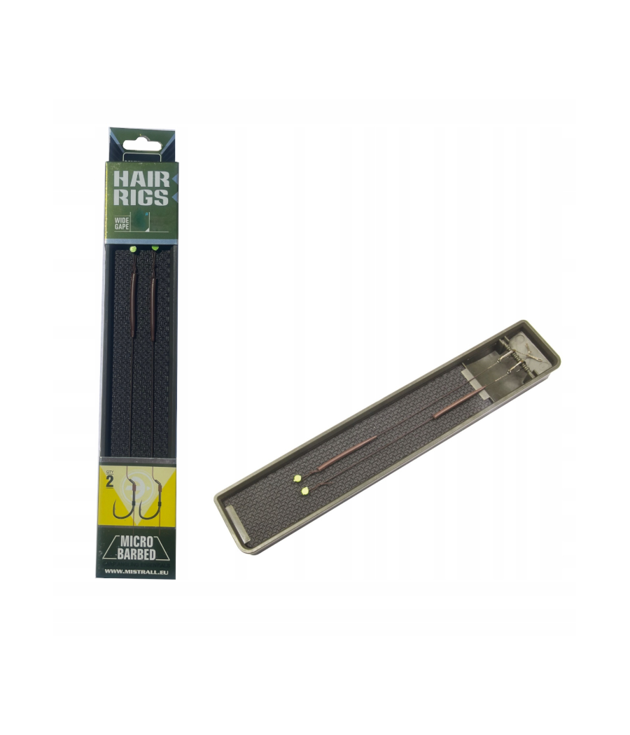 Przypon Karpiowy Gogotowy Mistrall z Włosem Hair Rigs Wide Gape roz 8 + Portfel 2szt Micro Barberd