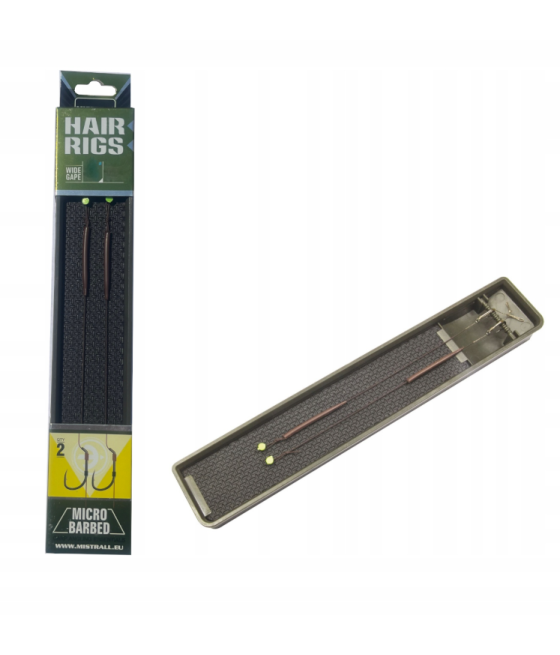 Przypon Karpiowy Gogotowy Mistrall z Włosem Hair Rigs Wide Gape roz 6 + Portfel 2szt Micro Barberd