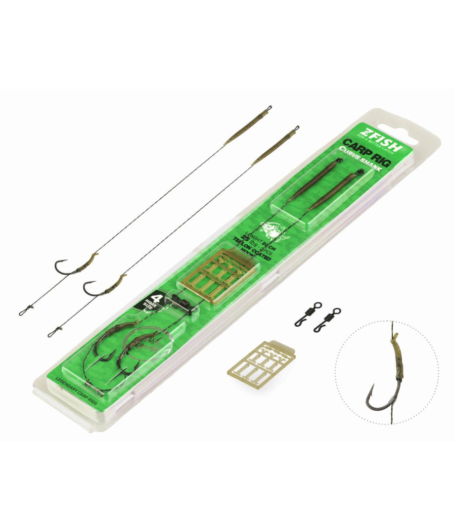 Przypony Karpiowe ZFish Wide Gape Carp Rig roz. 6 2szt Zadziorowe