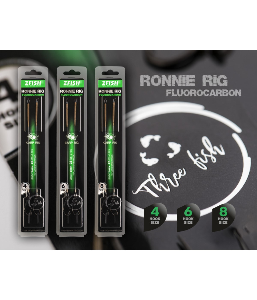 Przypony Karpiowe ZFish Fluorocarbon Carp Rig roz. 8 2szt Zadziorowe