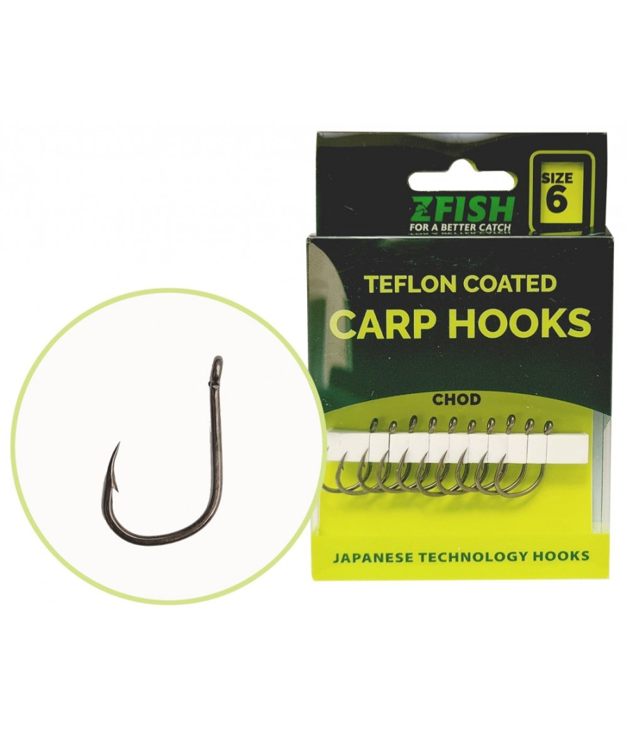 Haki Karpiowe Chod ZFISH haczyki teflonowe roz 4 10szt