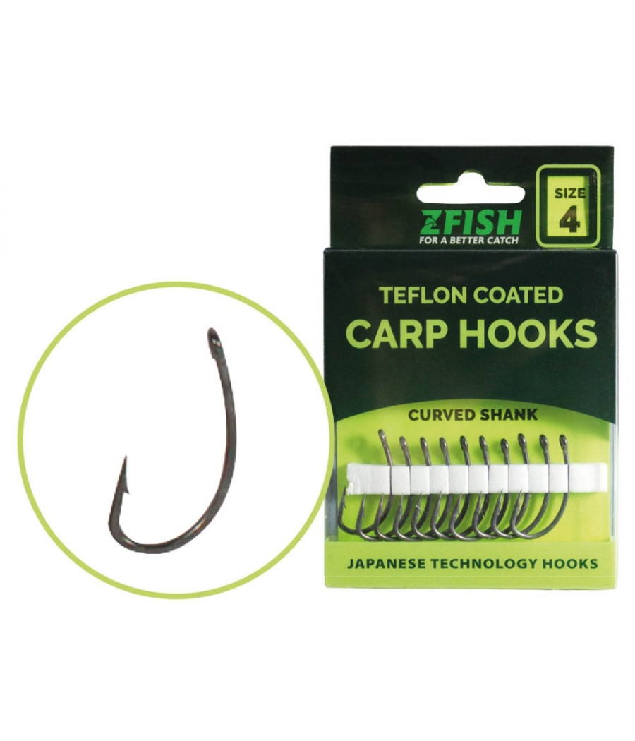 Haki Karpiowe Curved Shanks ZFISH haczyki teflonowe roz 4 10szt