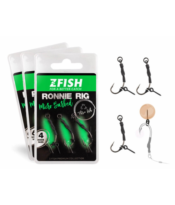 Przypłony Karpiowe ZFISH Ronnie Rig roz. 4 3szt