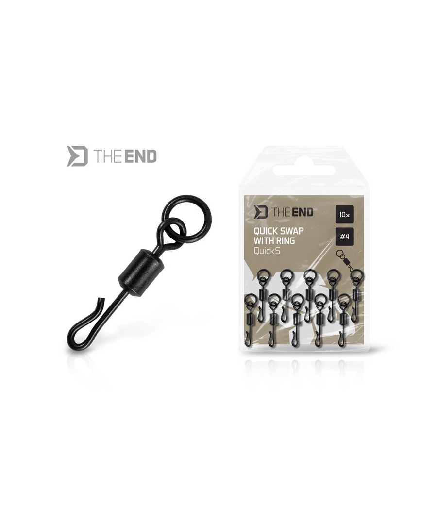 Krętlik z szybkozłączką i kółkiem Delphin TheEND QuickS 4 10 szt