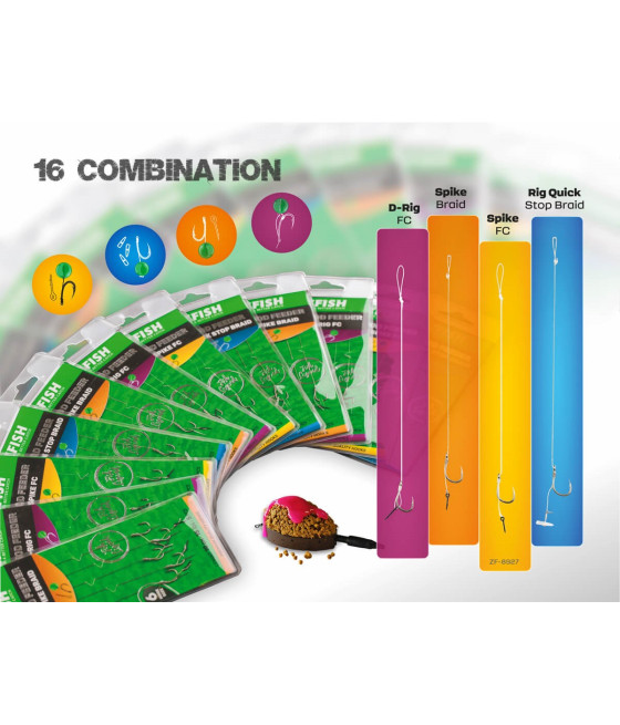 Gotowe Przypony Zadziorowe Plecionka Igiełka roz 4 Zfish 5 szt