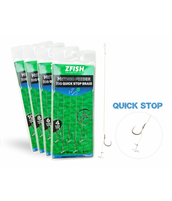 Gotowe Przypony Zadziorowe Plecionka Push Stop roz 6 Zfish 5 szt