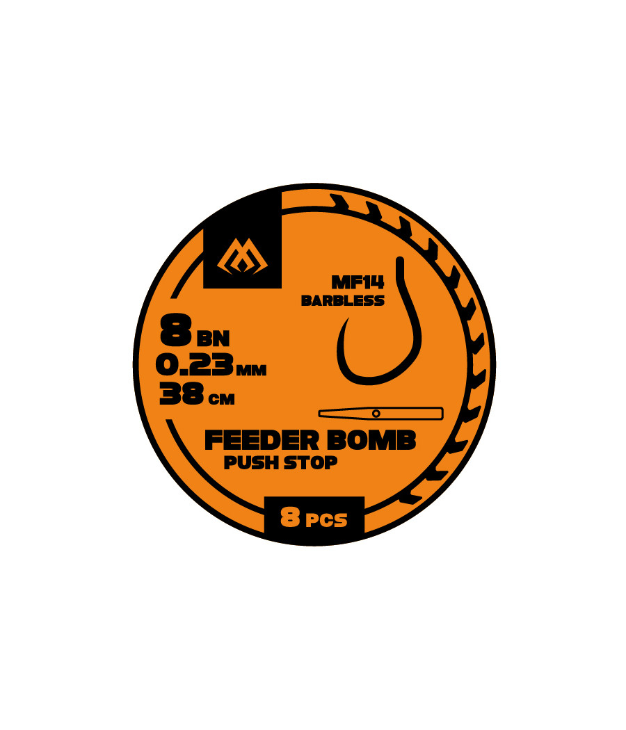 Przypony Z Push Stopem Hak Bezzadziorowe MF14 10 0.23mm 38cm 8szt Mikado