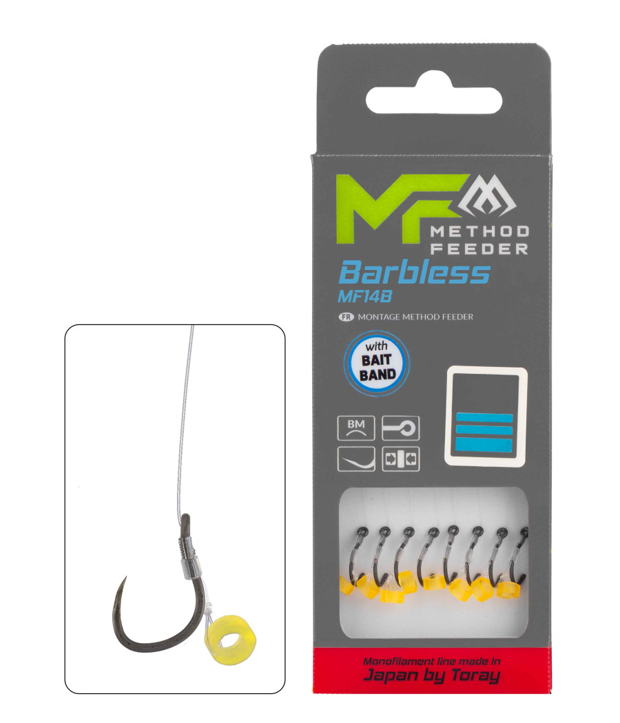 Przypony Hak Bezzadziorowe MF14 14 0.18mm 10cm 8szt Mikado