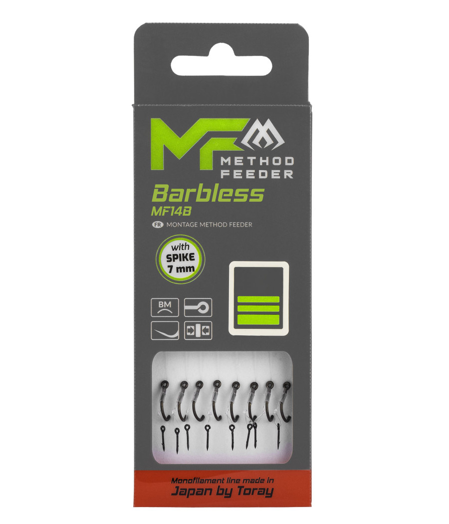 Przypony Hak Bezzadziorowe Z Igłą MF14 14 0.18mm 10cm 8szt Mikado