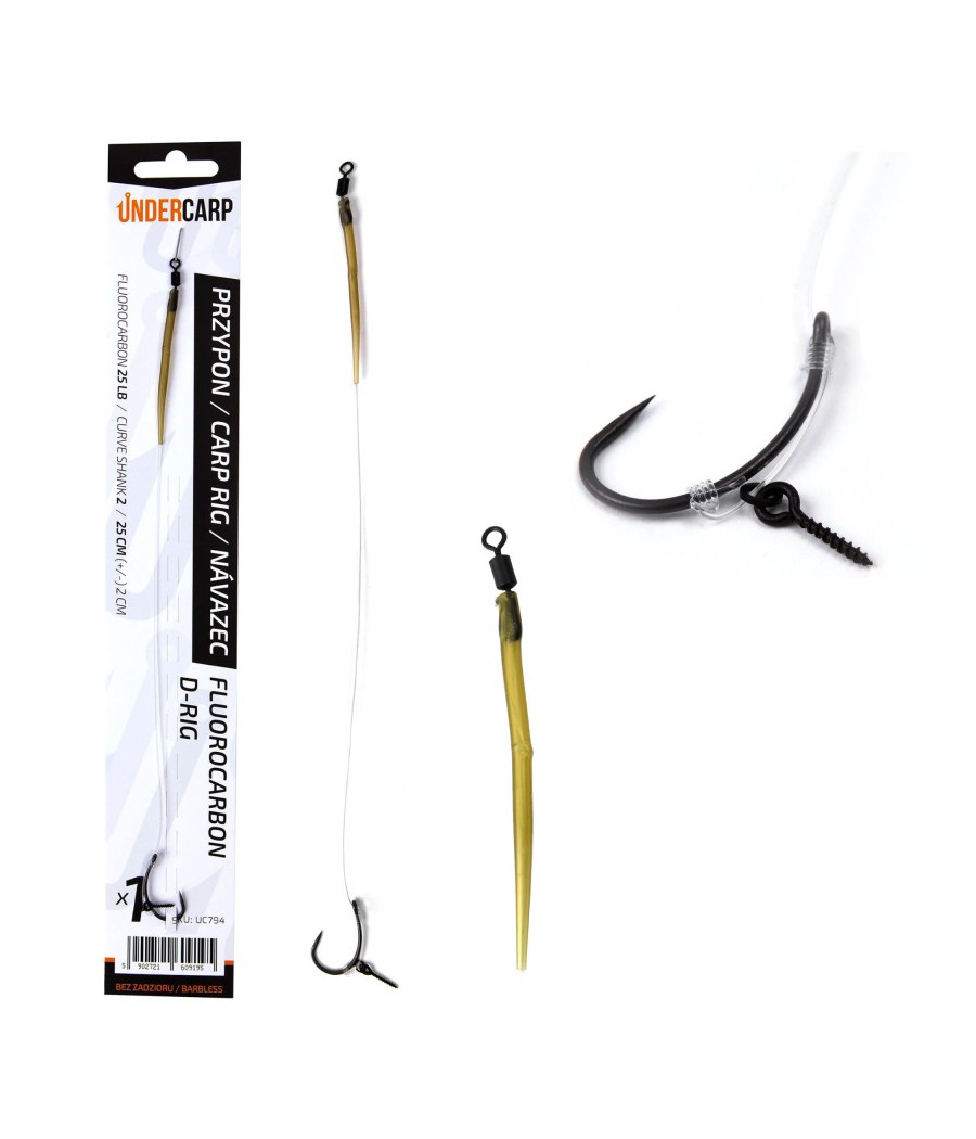 Przypon Karpiowy Under Carp Fluorocarbon D-Rig Bezzadziorowy - 4