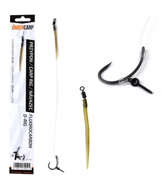 Przypon Karpiowy Under Carp Fluorocarbon D-Rig Bezzadziorowy - 2