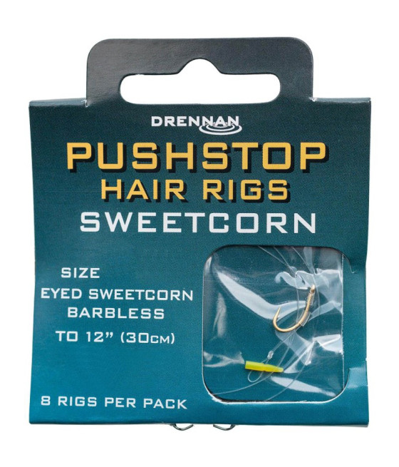 Przypony Drennan Sweetcorn Push Stop Bezzadziorowe 10 Barbless 8szt 30cm