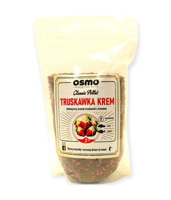 Pellet Osmo Classic Truskawka Krem 2mm 800g