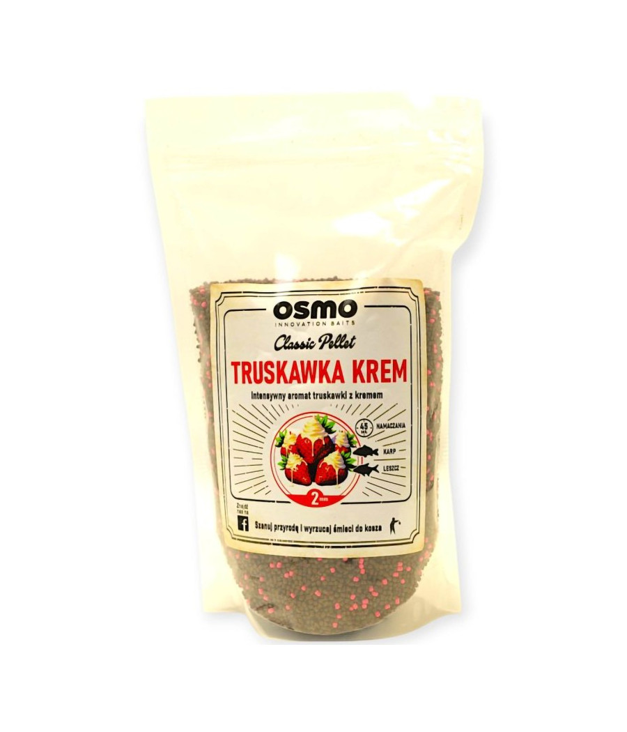 Pellet Osmo Classic Truskawka Krem 2mm 800g