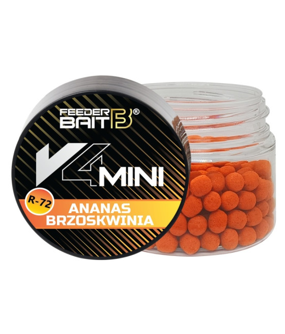 Kulki V4 mini - R-72 Ananas Brzoskwinia - Feeder Bait 4mm