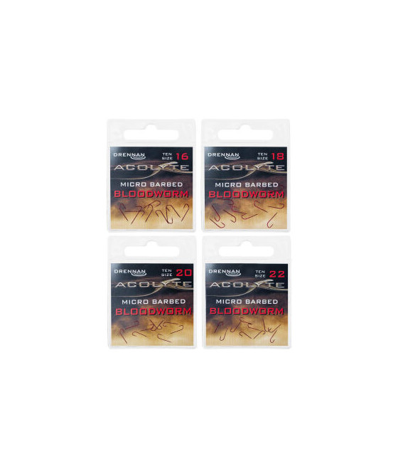 Haczyki Drennan Micro Barbed BloodWorm roz 20 10szt Zadziorowe