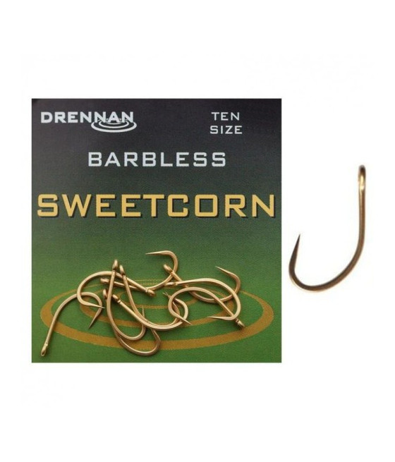 Haczyki Drennan Barbless Sweetcorn roz 12 10szt Bezzadziorowe
