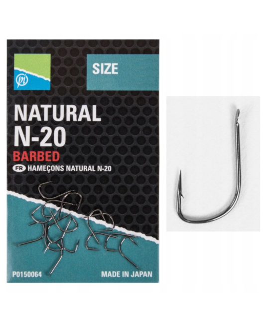 Haczyki Zadziorowe Preston Natural N-20 Roz10, 15szt